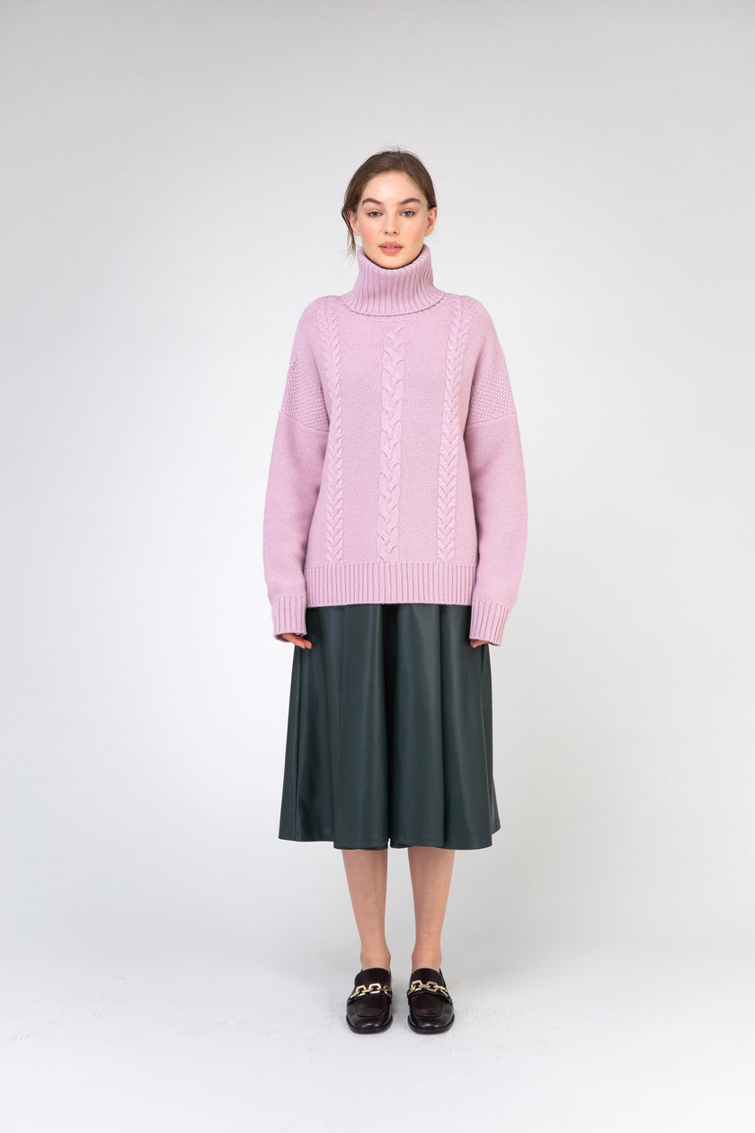 VAN KUKIL ROLL NECK MULTI WEAVE JUMPER