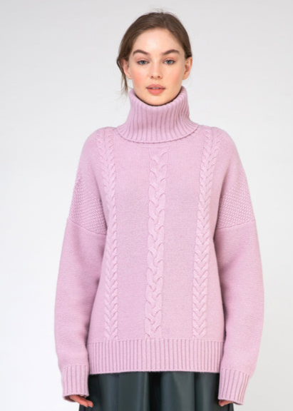 VAN KUKIL ROLL NECK MULTI WEAVE JUMPER