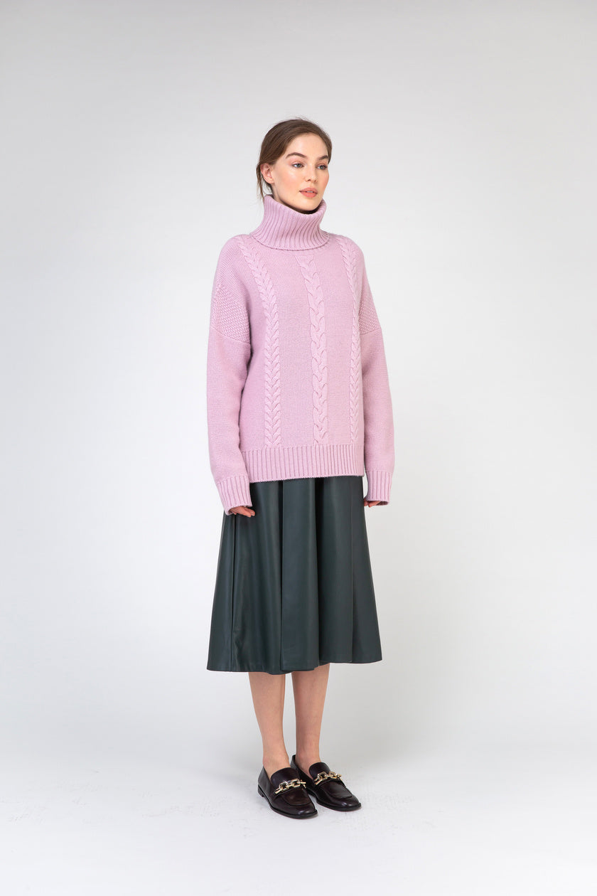 VAN KUKIL ROLL NECK MULTI WEAVE JUMPER