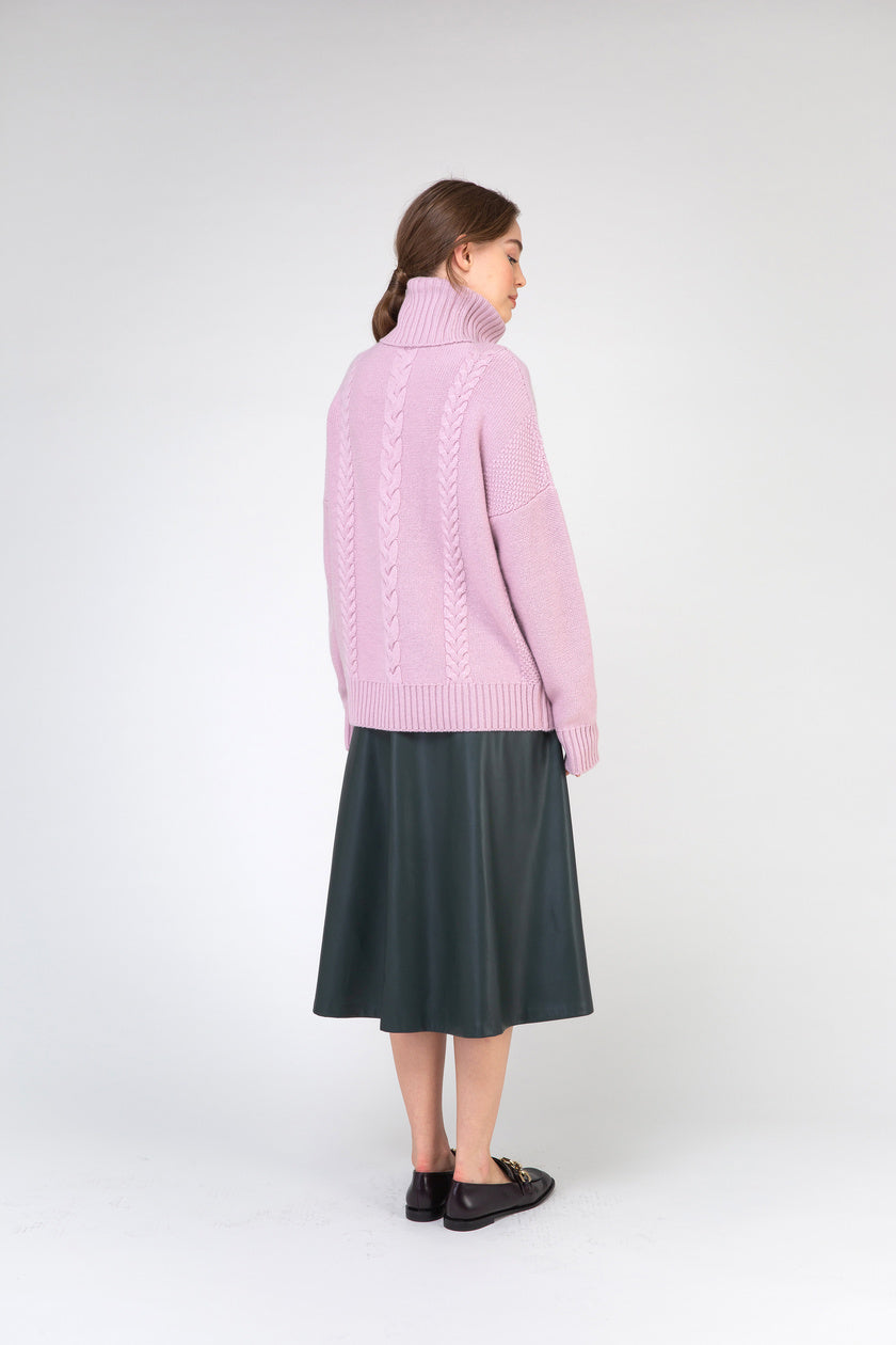 VAN KUKIL ROLL NECK MULTI WEAVE JUMPER