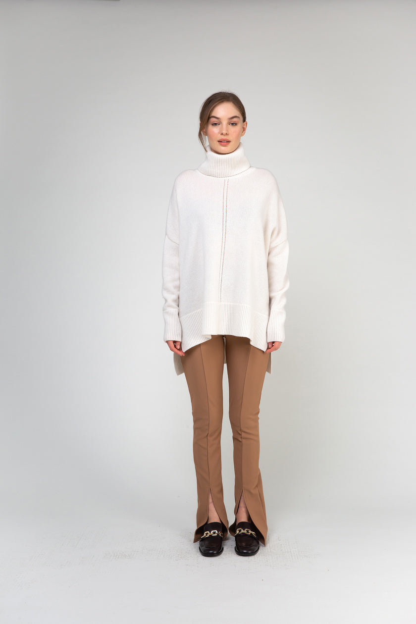 VAN KUKIL ROLL NECK LONGER BACK JUMPER