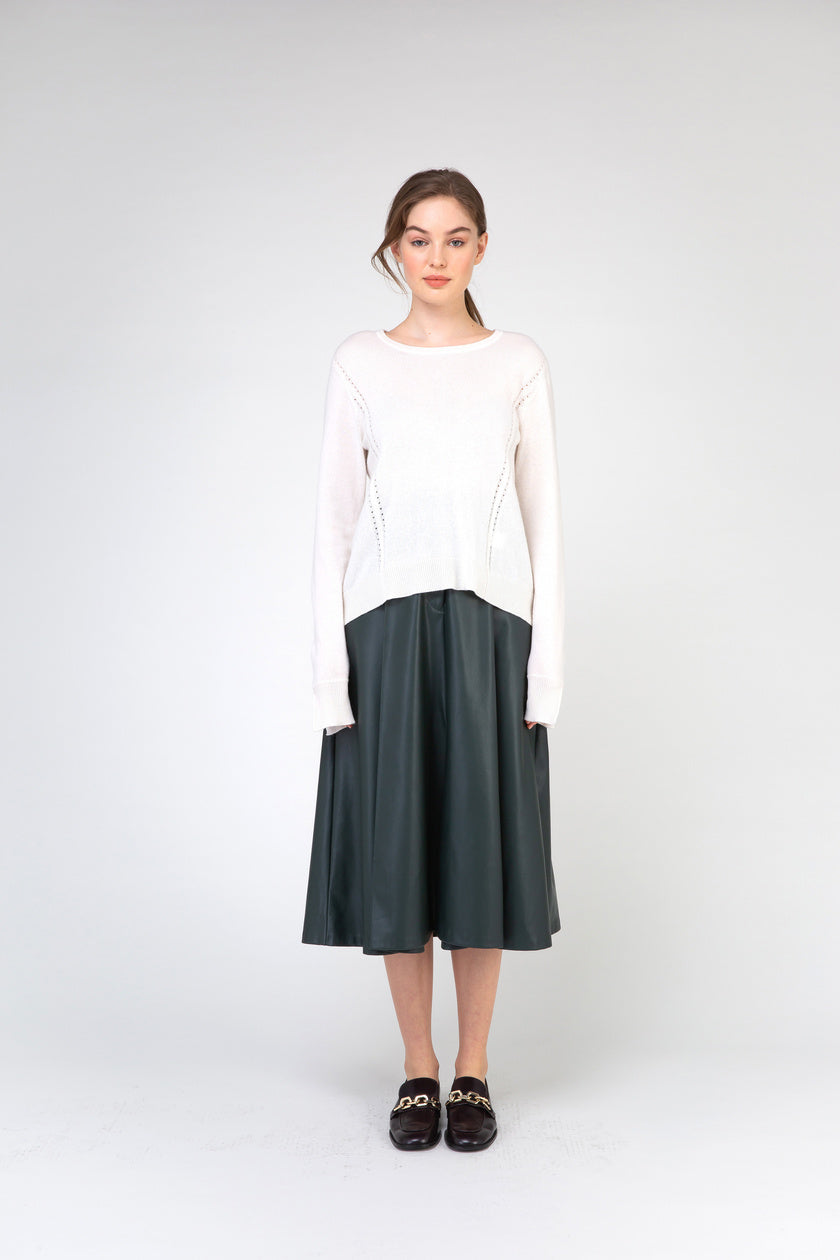 VAN KUKIL ROUND NECK POINTELLE JUMPER