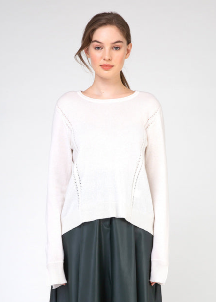 VAN KUKIL ROUND NECK POINTELLE JUMPER