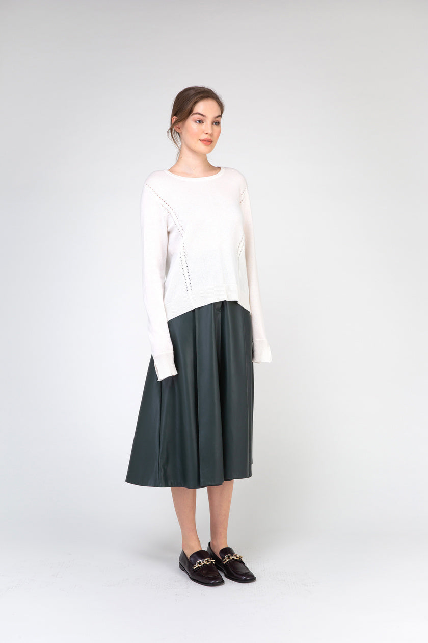 VAN KUKIL ROUND NECK POINTELLE JUMPER