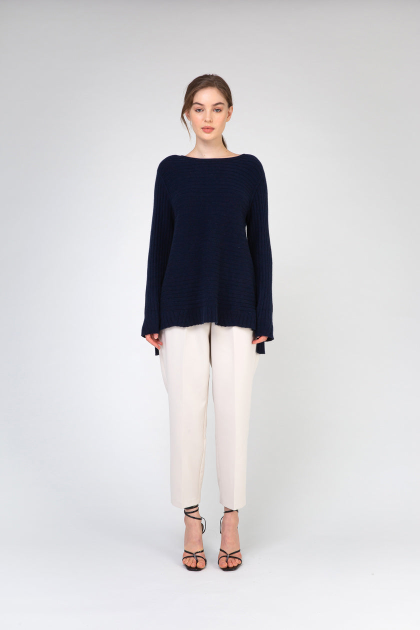 VAN KUKIL ROUND NECK HORIZONTAL RIB