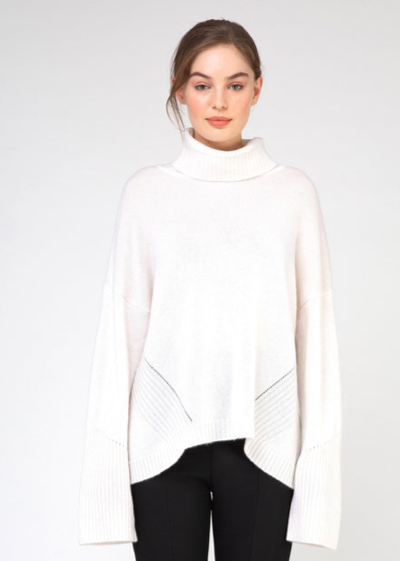 VAN KUKIL ROLL NECK POINTELLE JUMPER