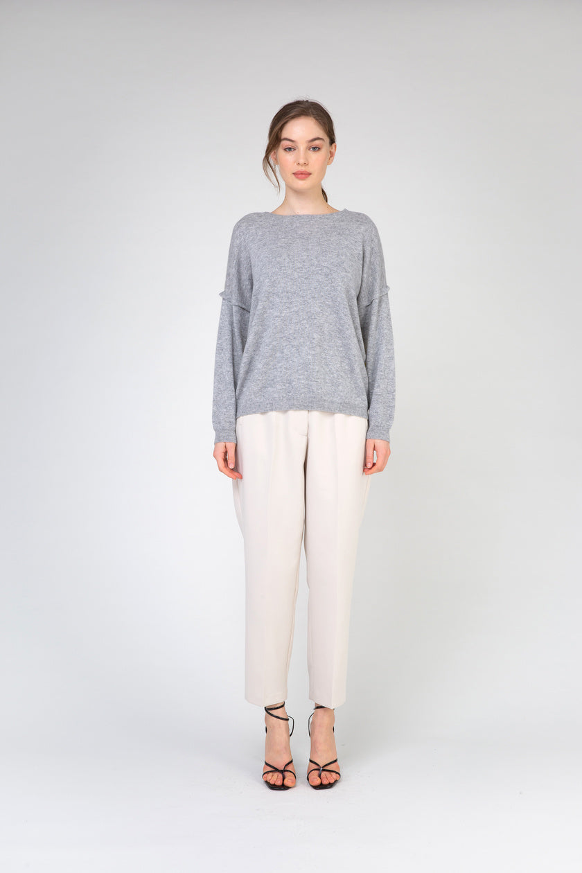 VAN KUKIL ROUND NECK DOUBLE COLOUR JUMPER