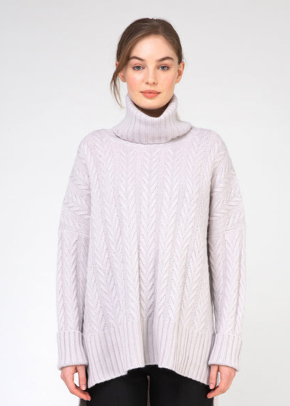 VAN KUKIL ROLL NECK CABLE KNIT JUMPER