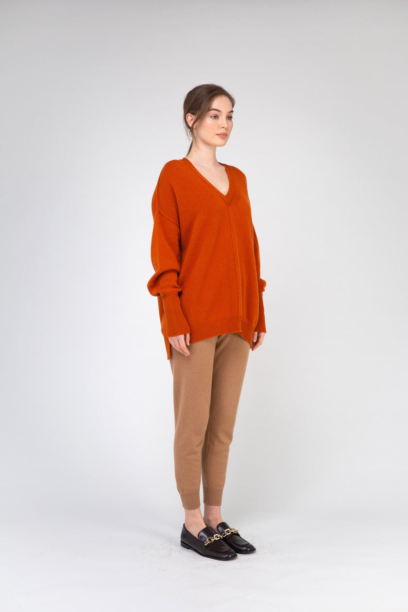 Van Kukil Deep V-Neck Cashmere Jumper
