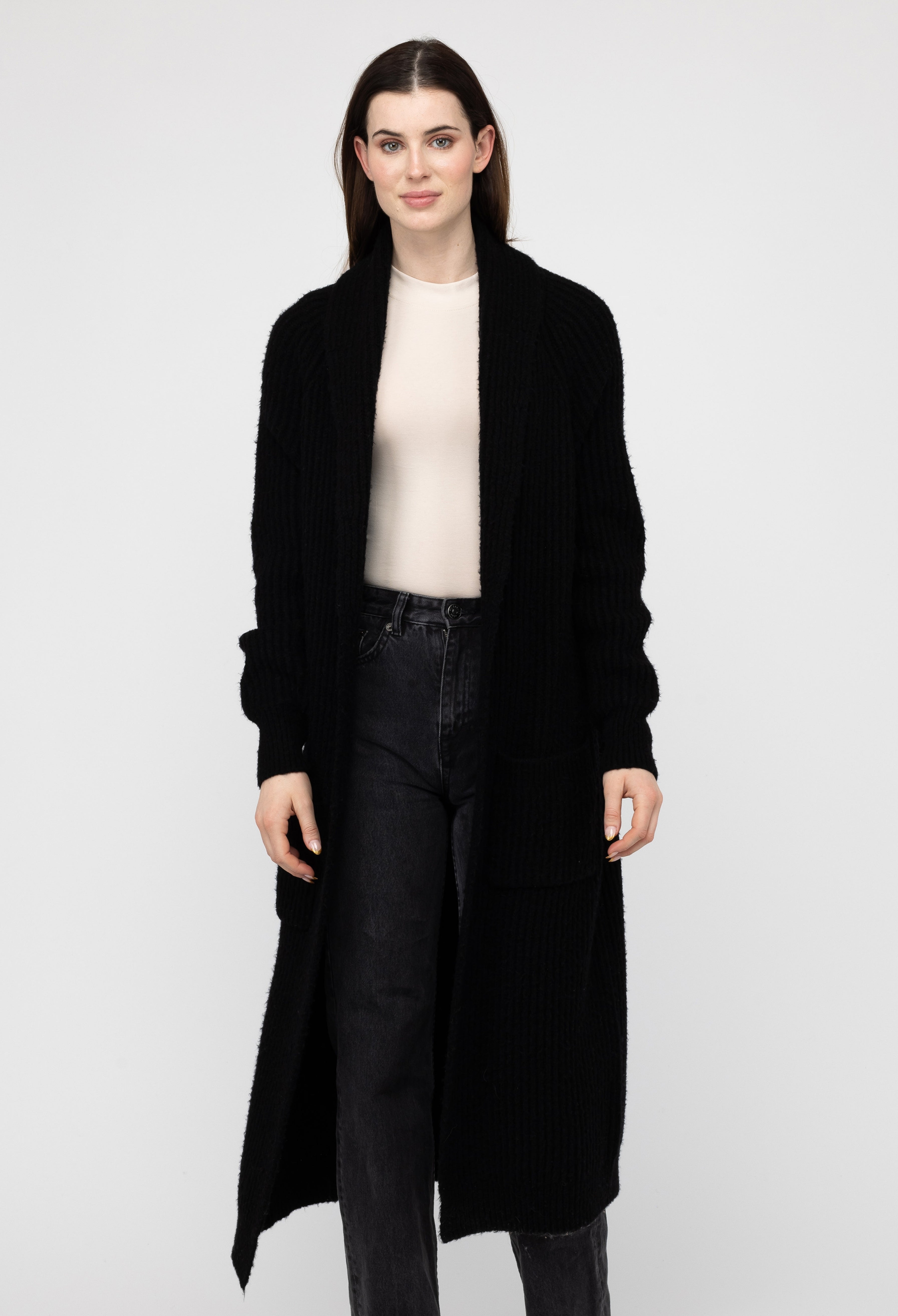 Van Kukil Cashmere Long Ribbed Cardigan