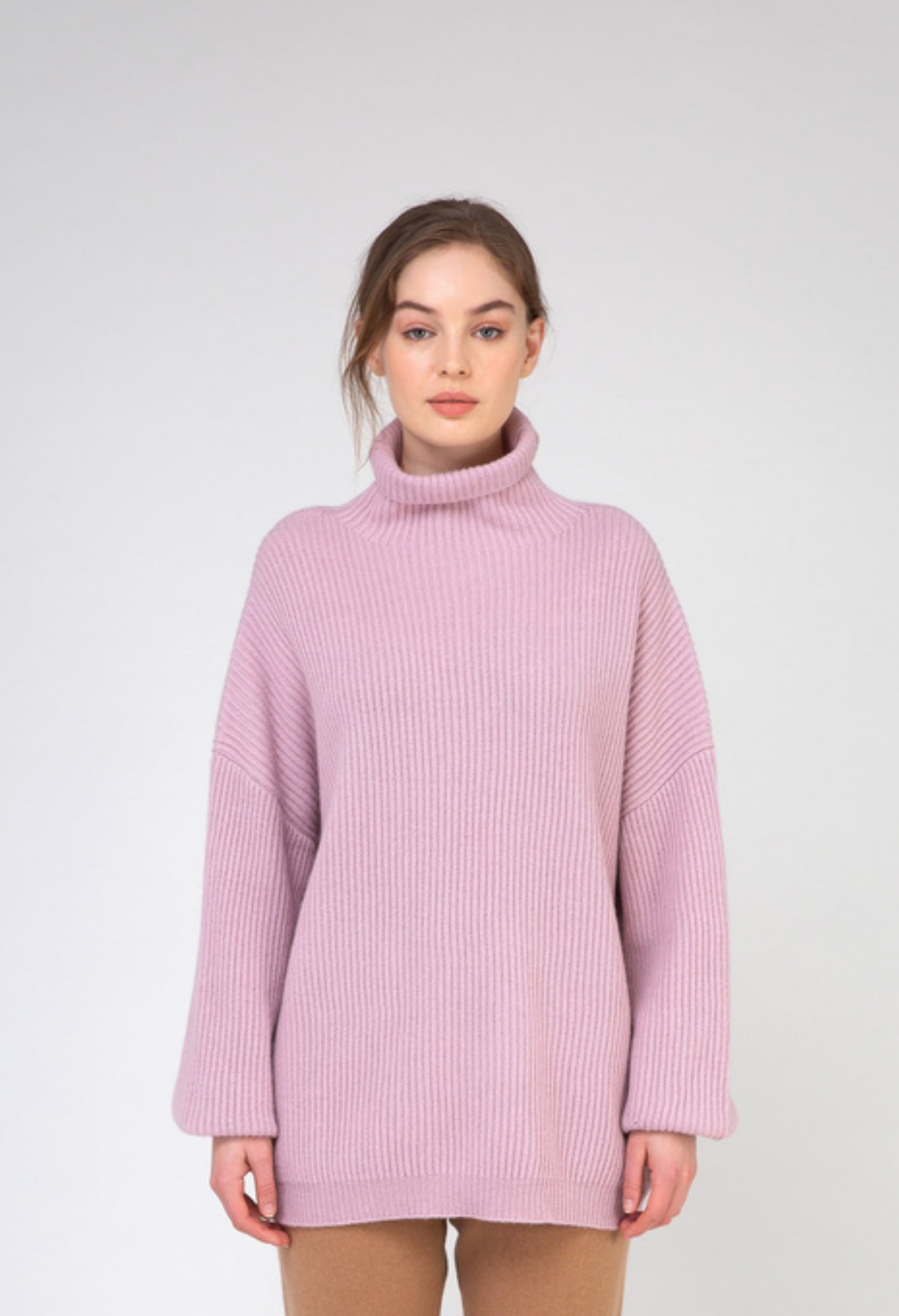 VAN KUKIL HIGH NECK RIB WEAVE JUMPER