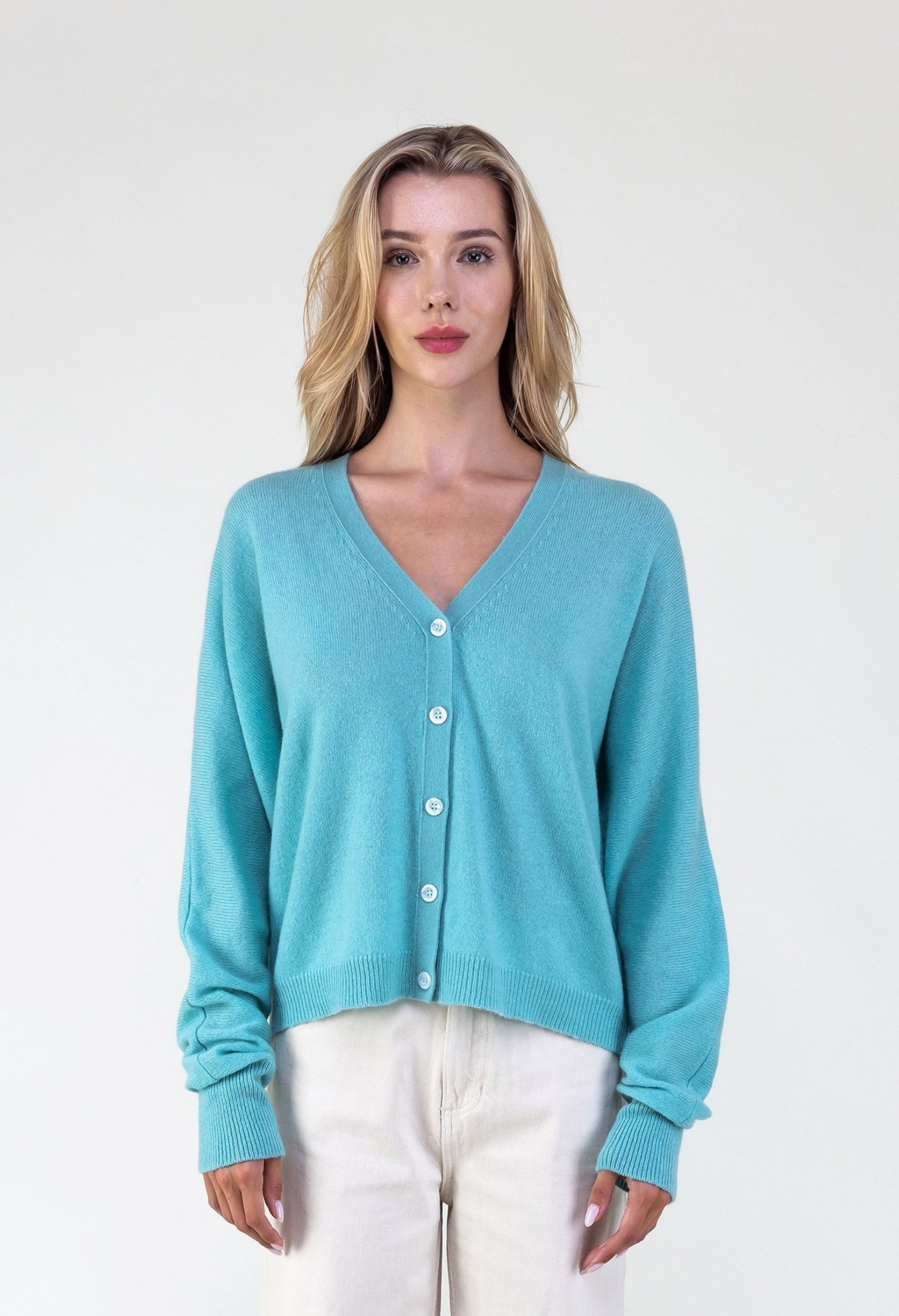 Van Kukil Cashmere V-Neck Five Button Cardigan