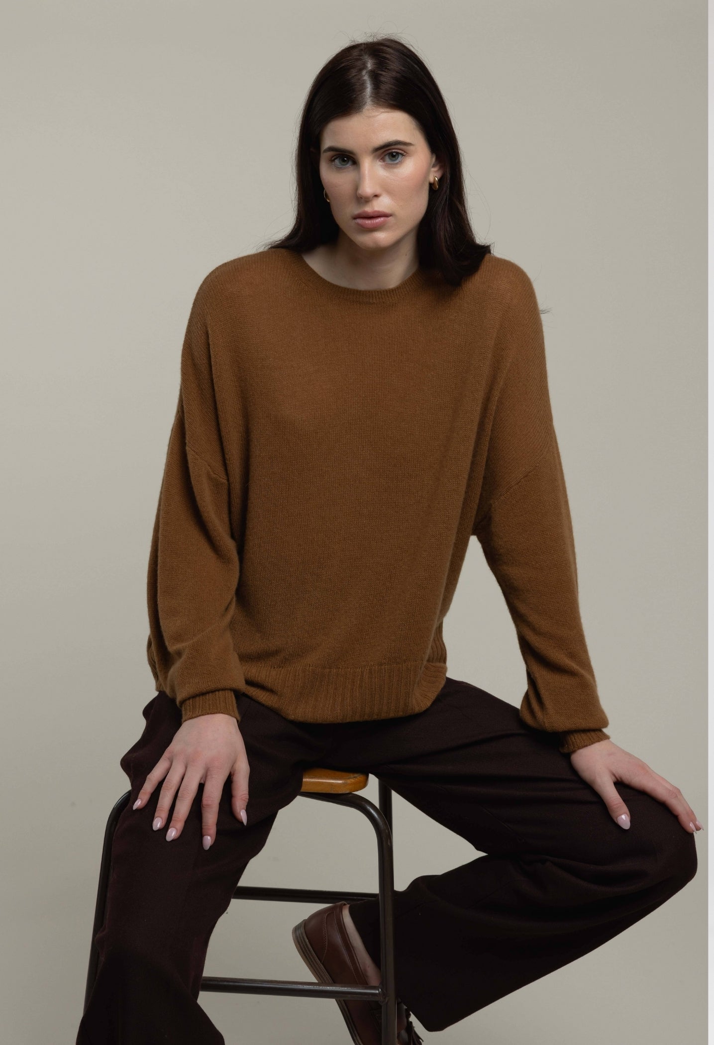 Van Kukil 100% Vicuna Crew neck Sweater