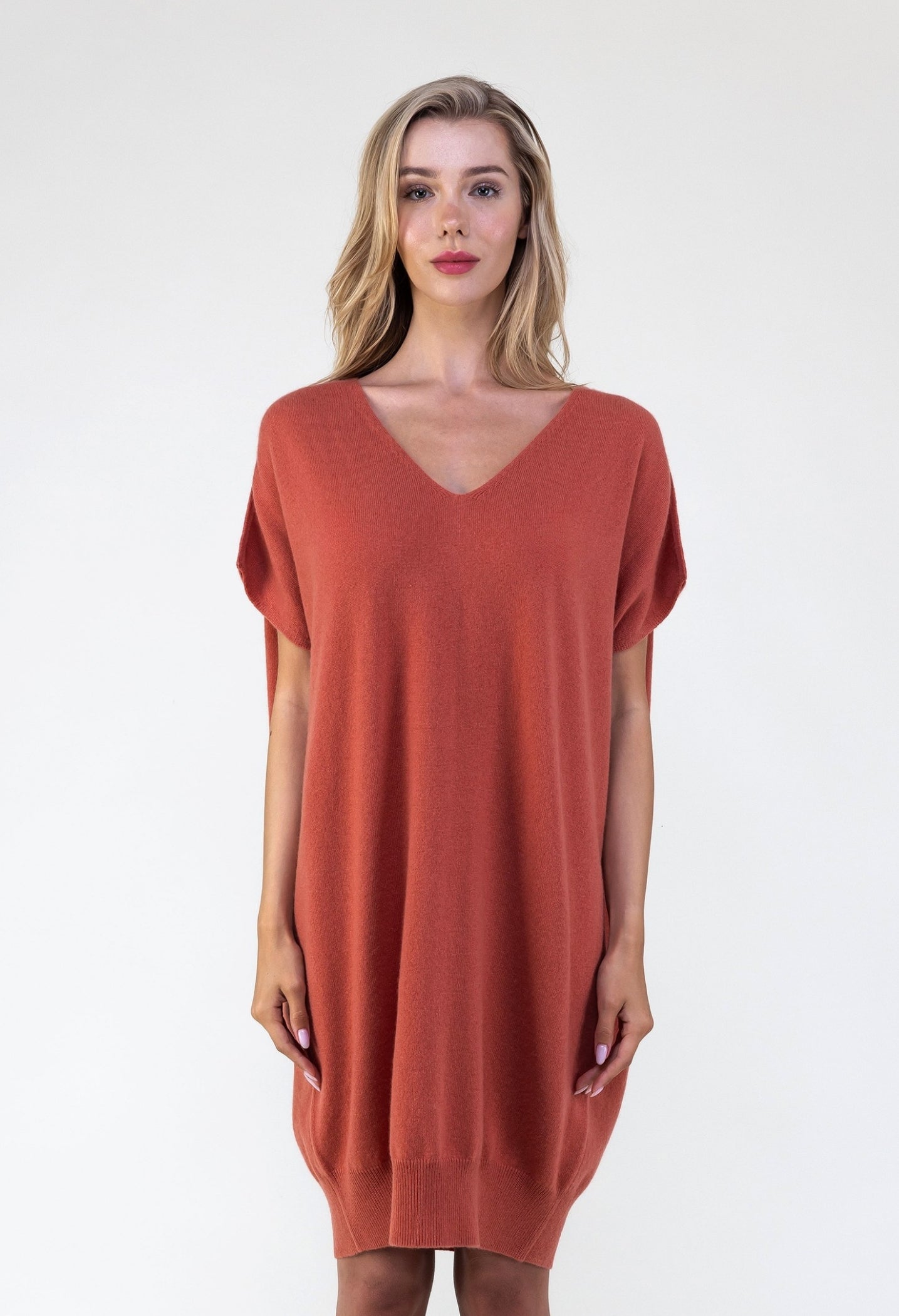 Van Kukil Cashmere V-Neck Tunic Dress