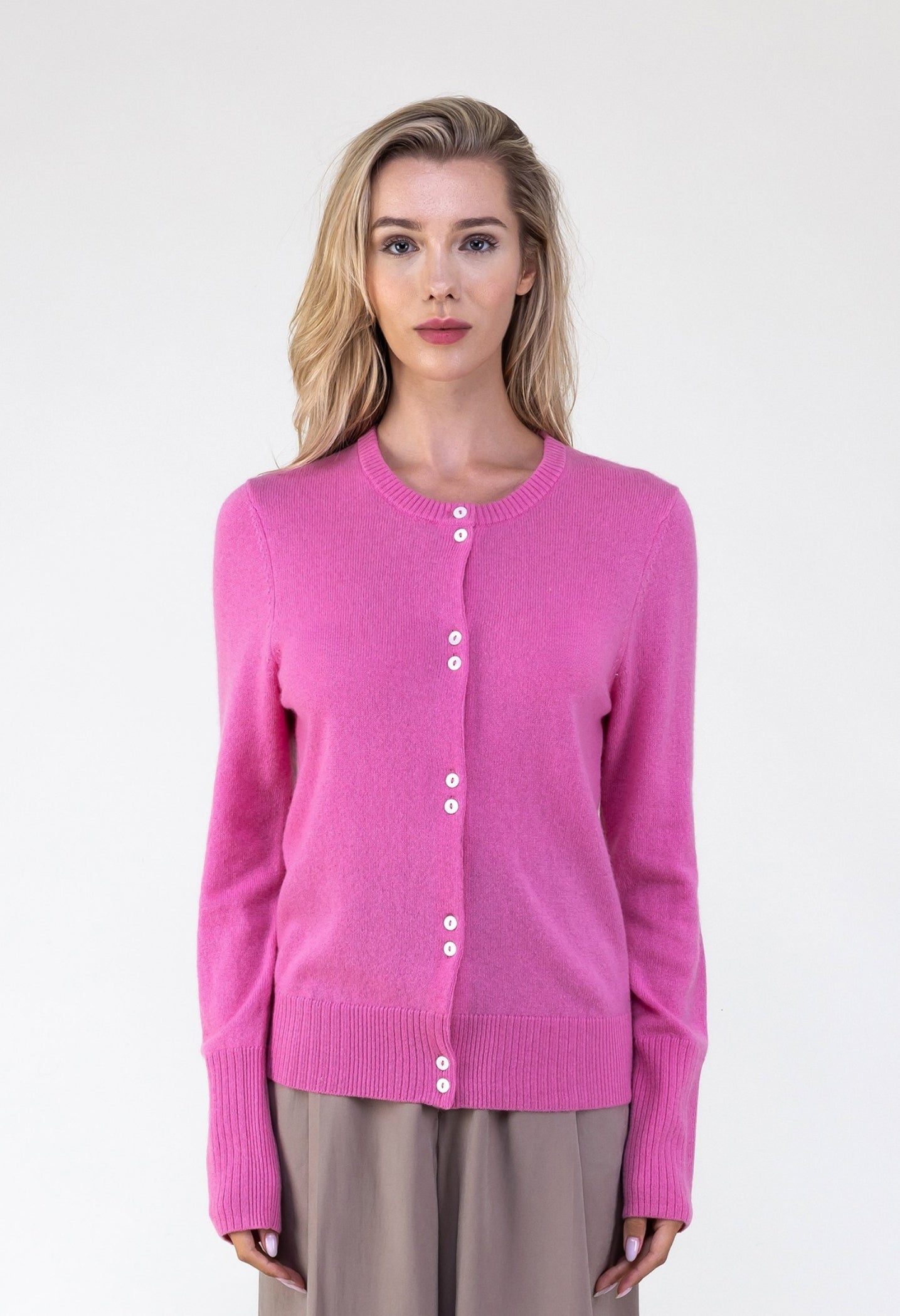 Van Kukil Cashmere Crew Neck Cardigan
