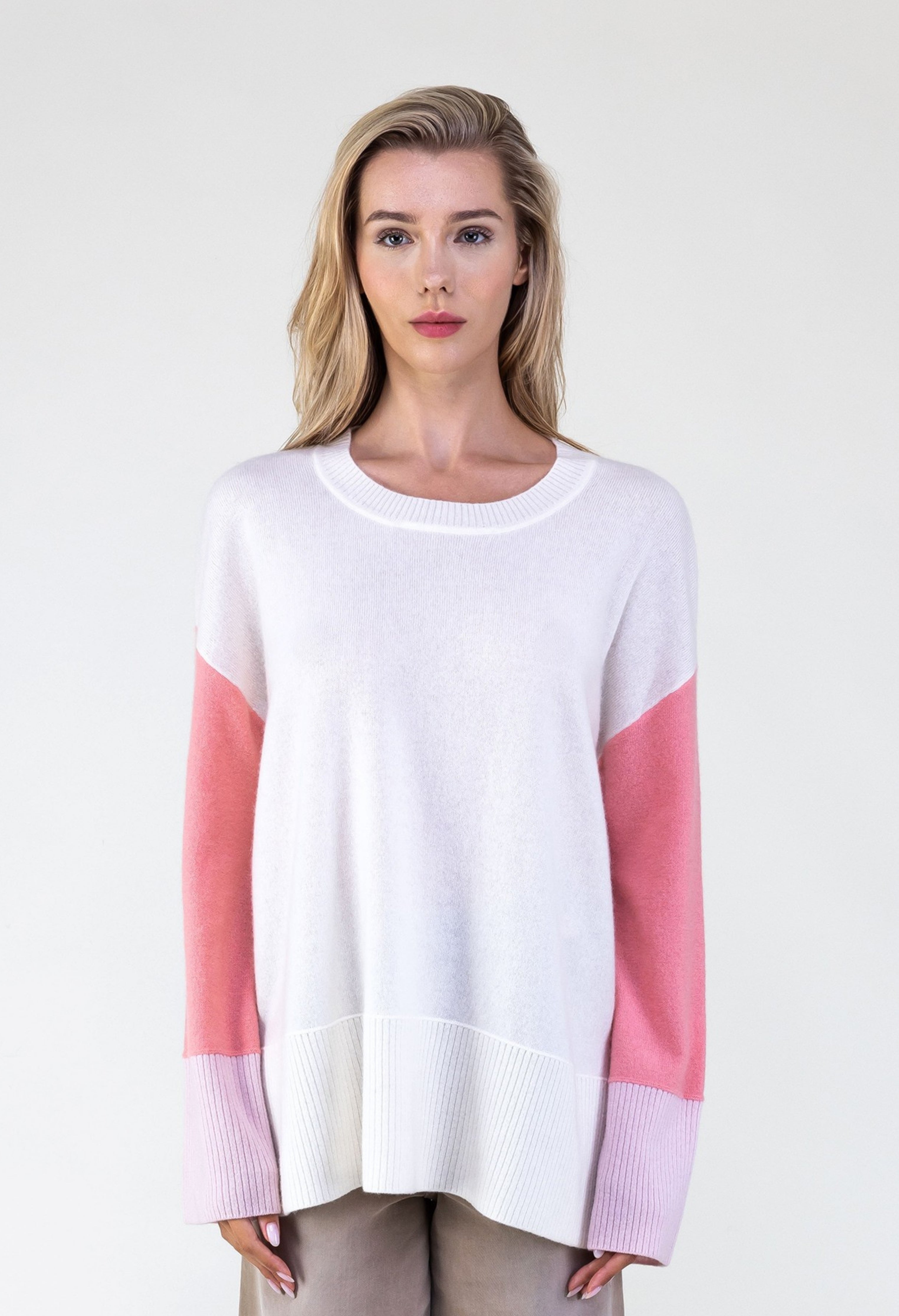 Van Kukil Cashmere Colorblock Crewneck Sweater
