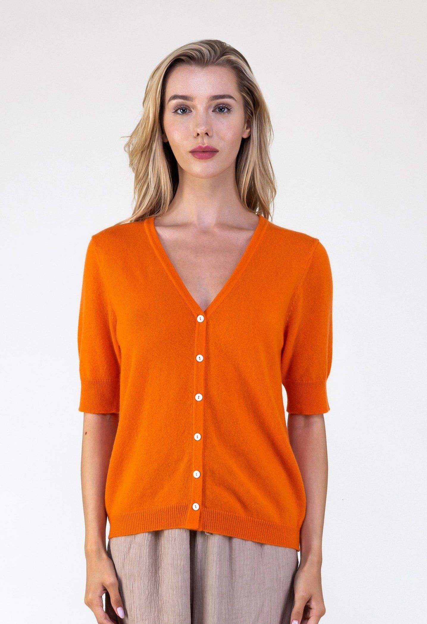 Van Kukil V-Neck Short Sleeve Cardigan