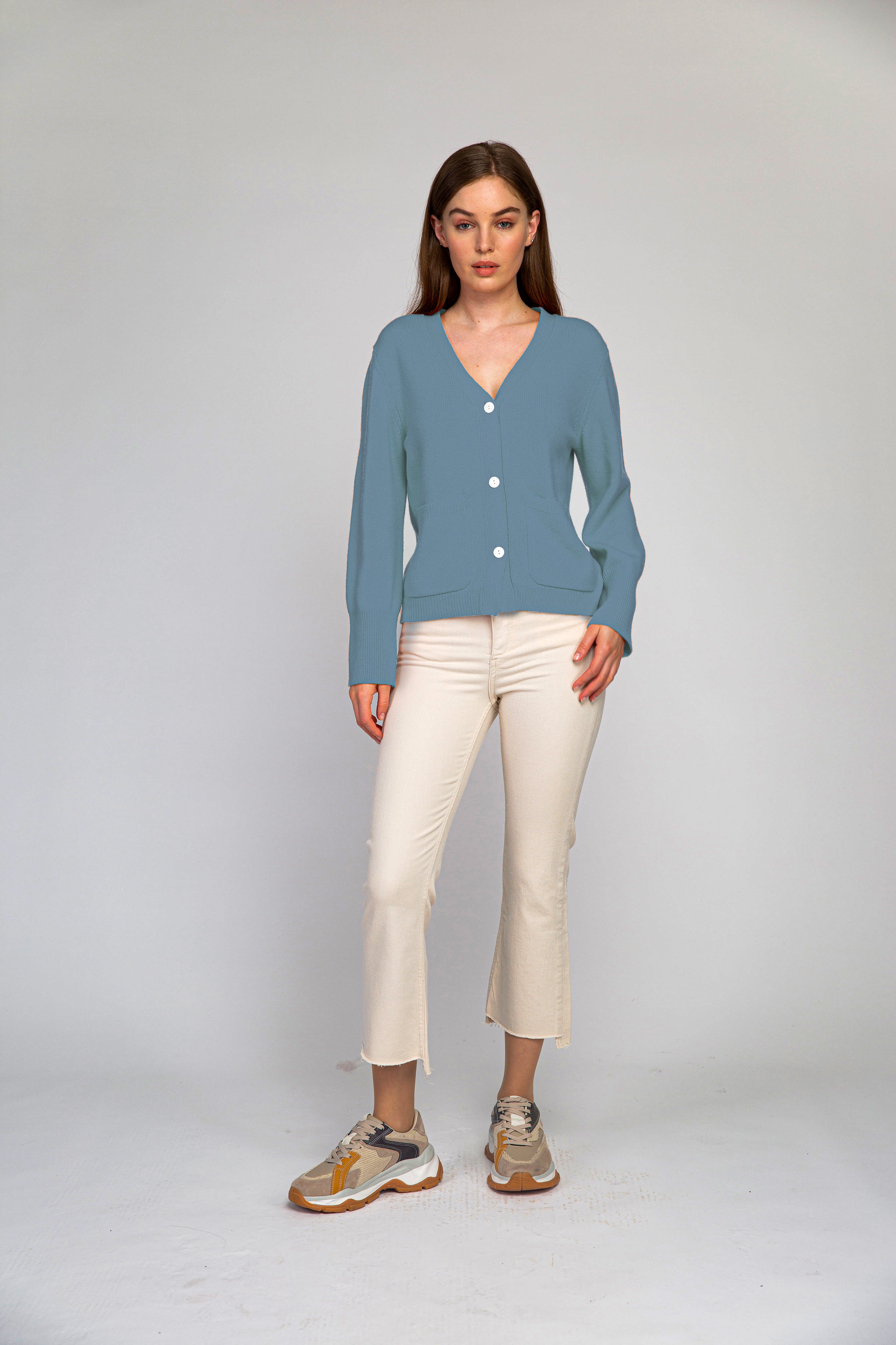 VAN KUKIL V NECK POCKET CARDIGAN