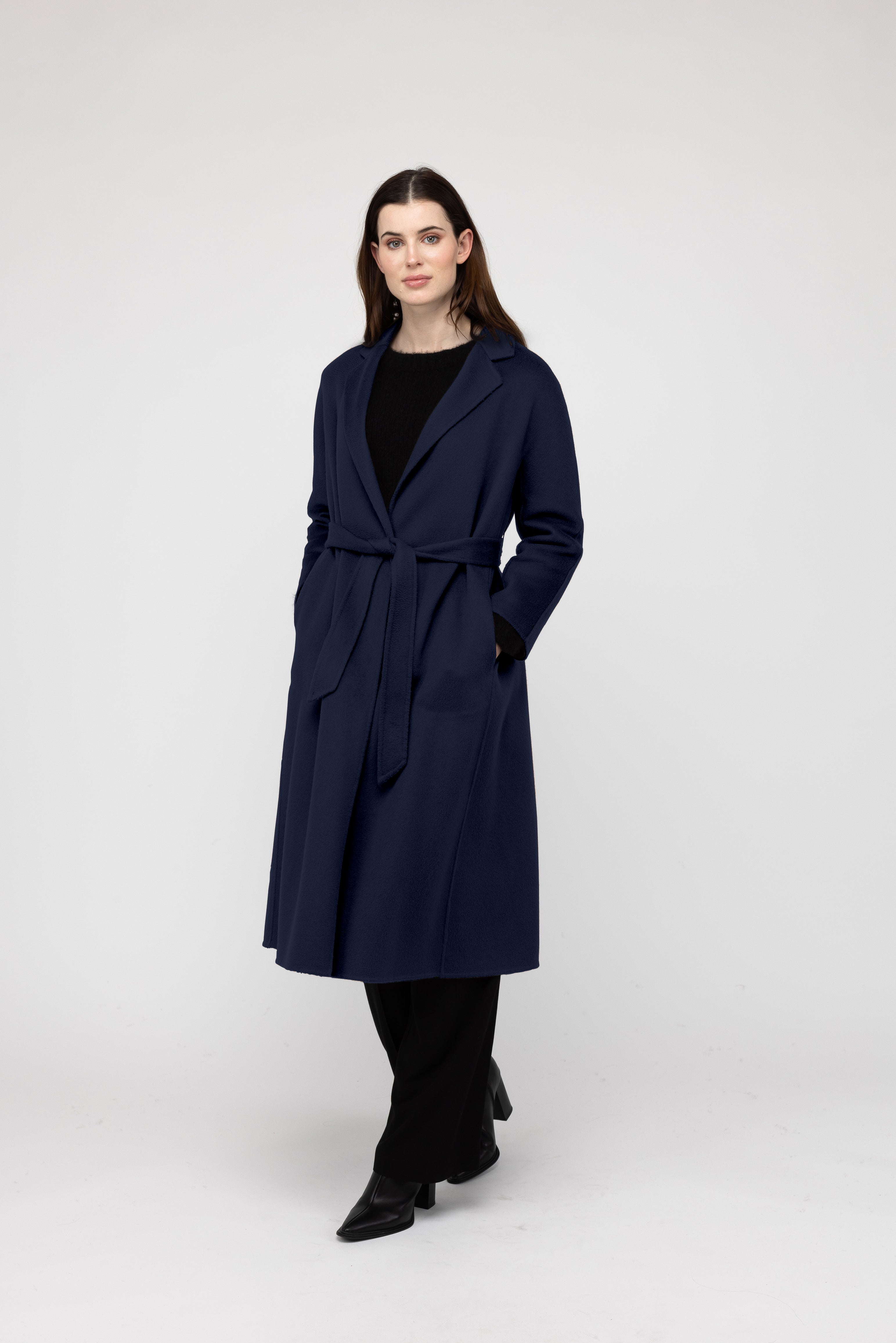 VAN KUKIL LONG COAT WITH SIDE POCKETS