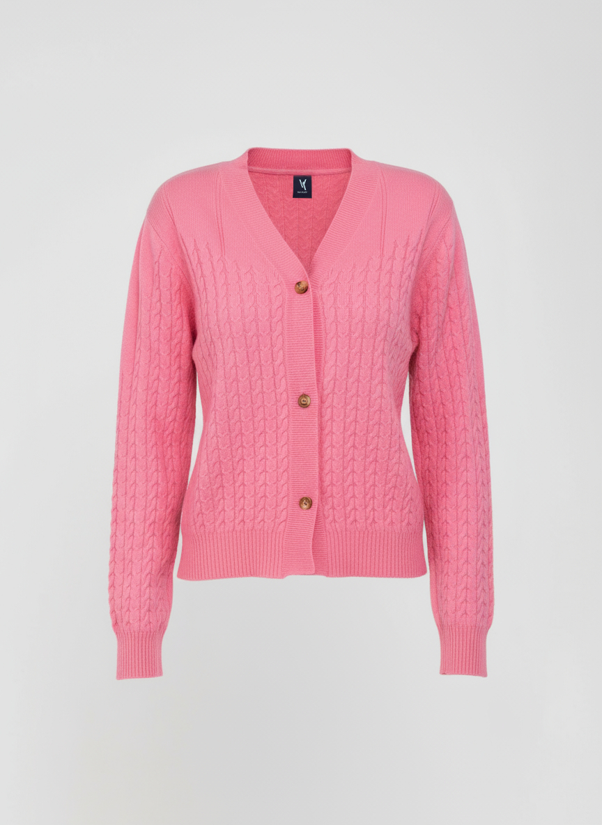 Van Kukil Cable Knit Cashmere Cardigan