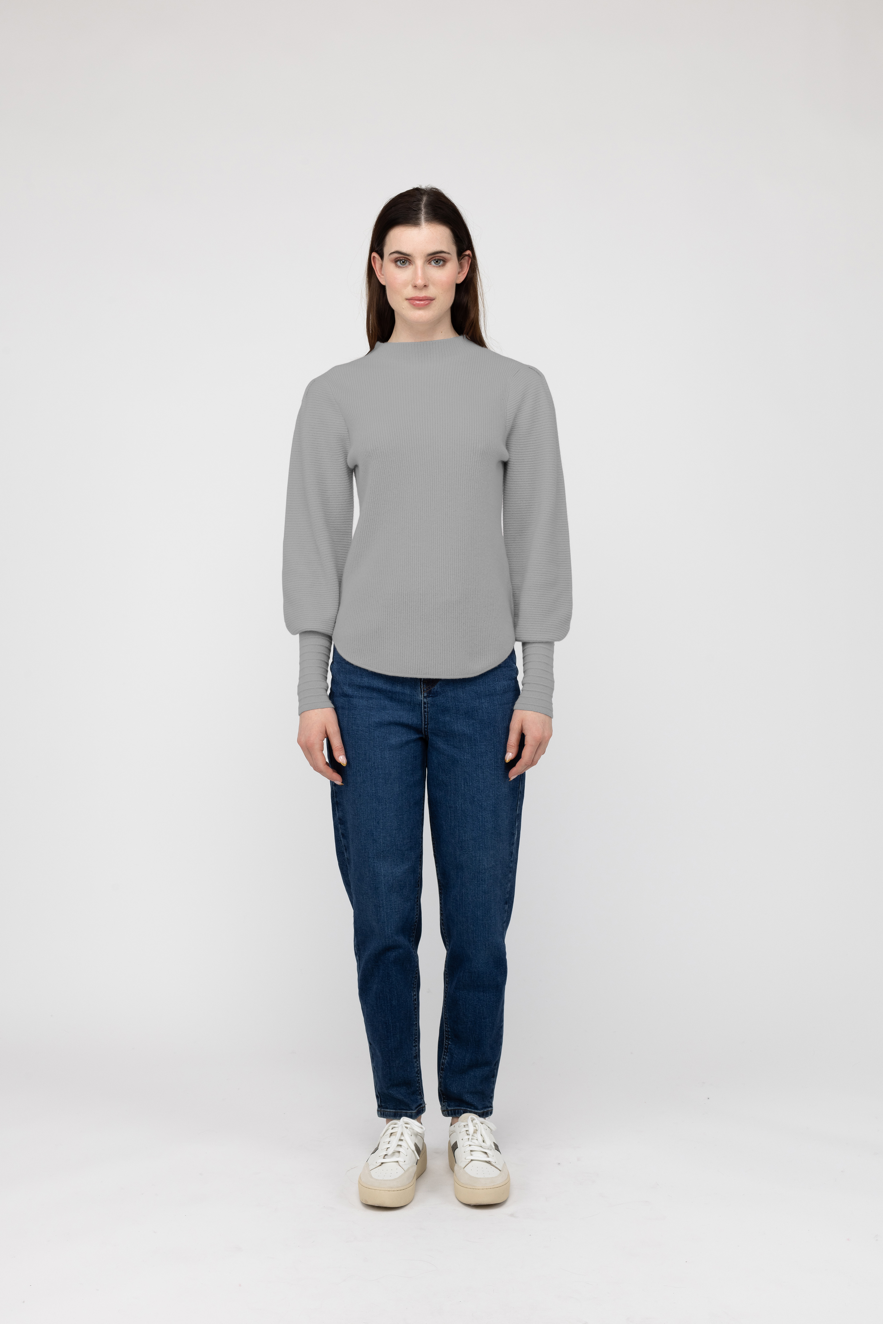 Van Kukil 100% Cashmere Balloon Sleeve Sweater