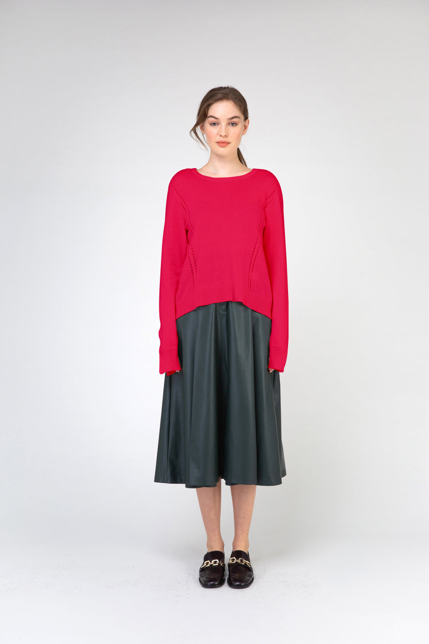 VAN KUKIL ROUND NECK POINTELLE JUMPER