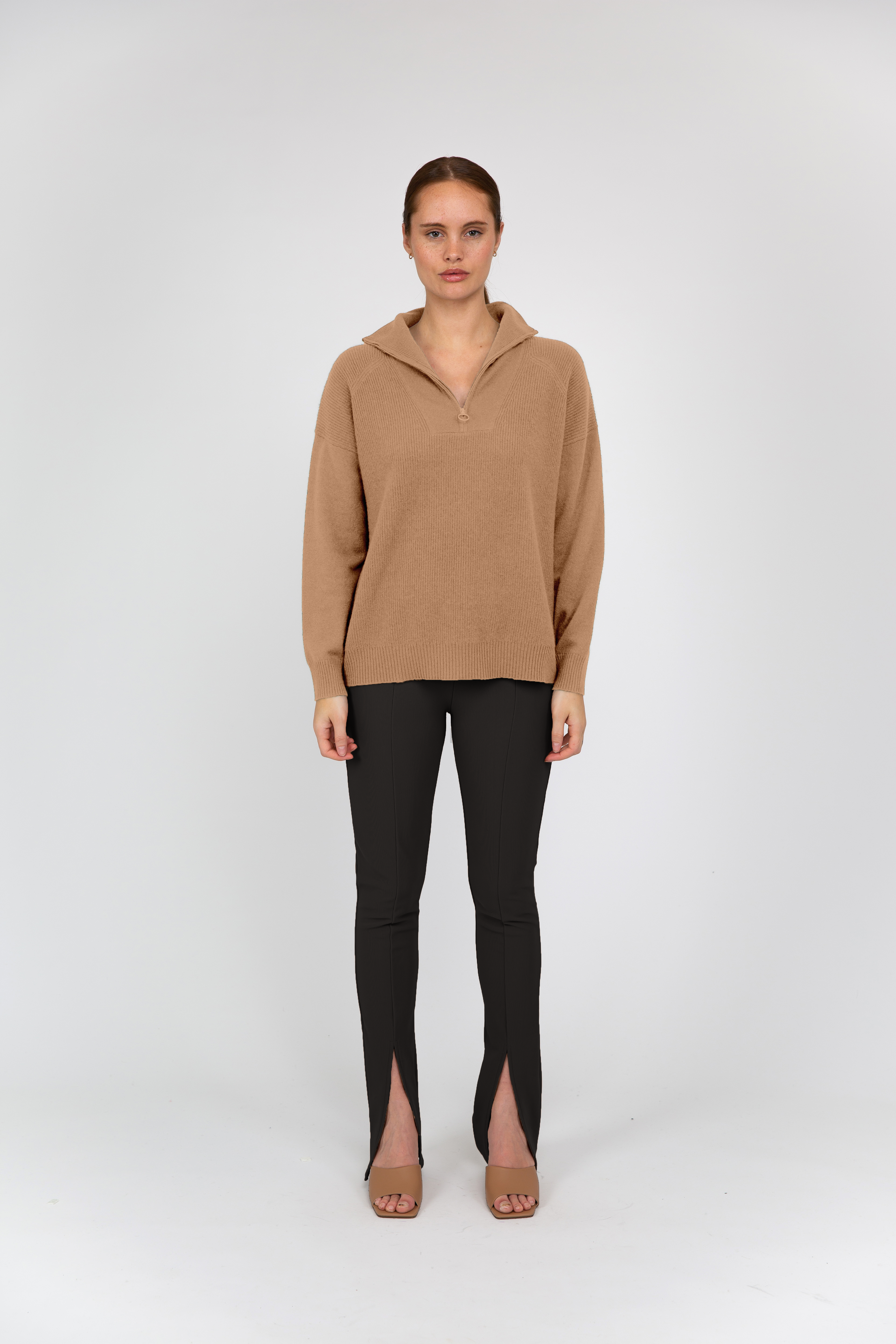 VAN KUKIL ZIP NECK JUMPER