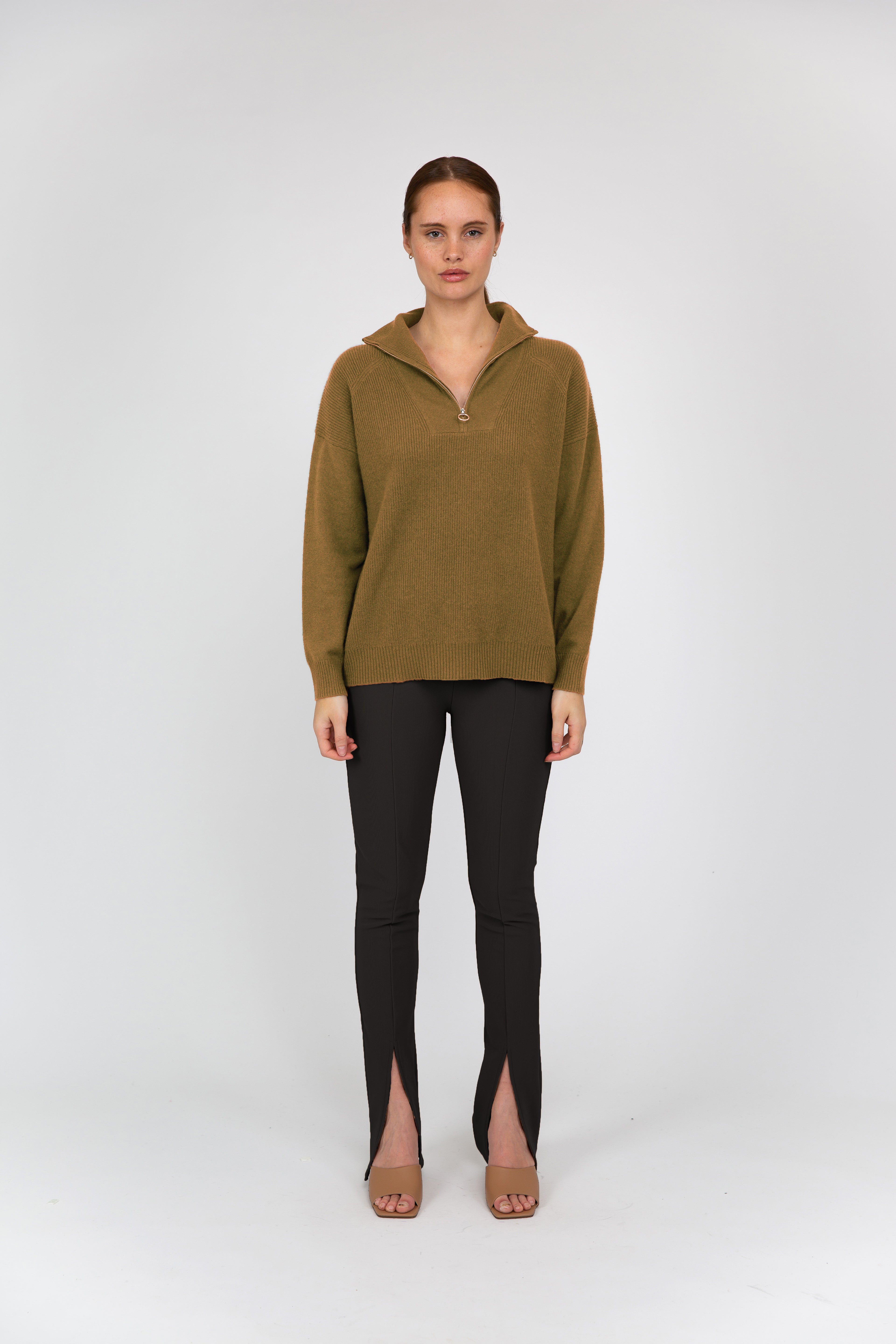 VAN KUKIL ZIP NECK JUMPER