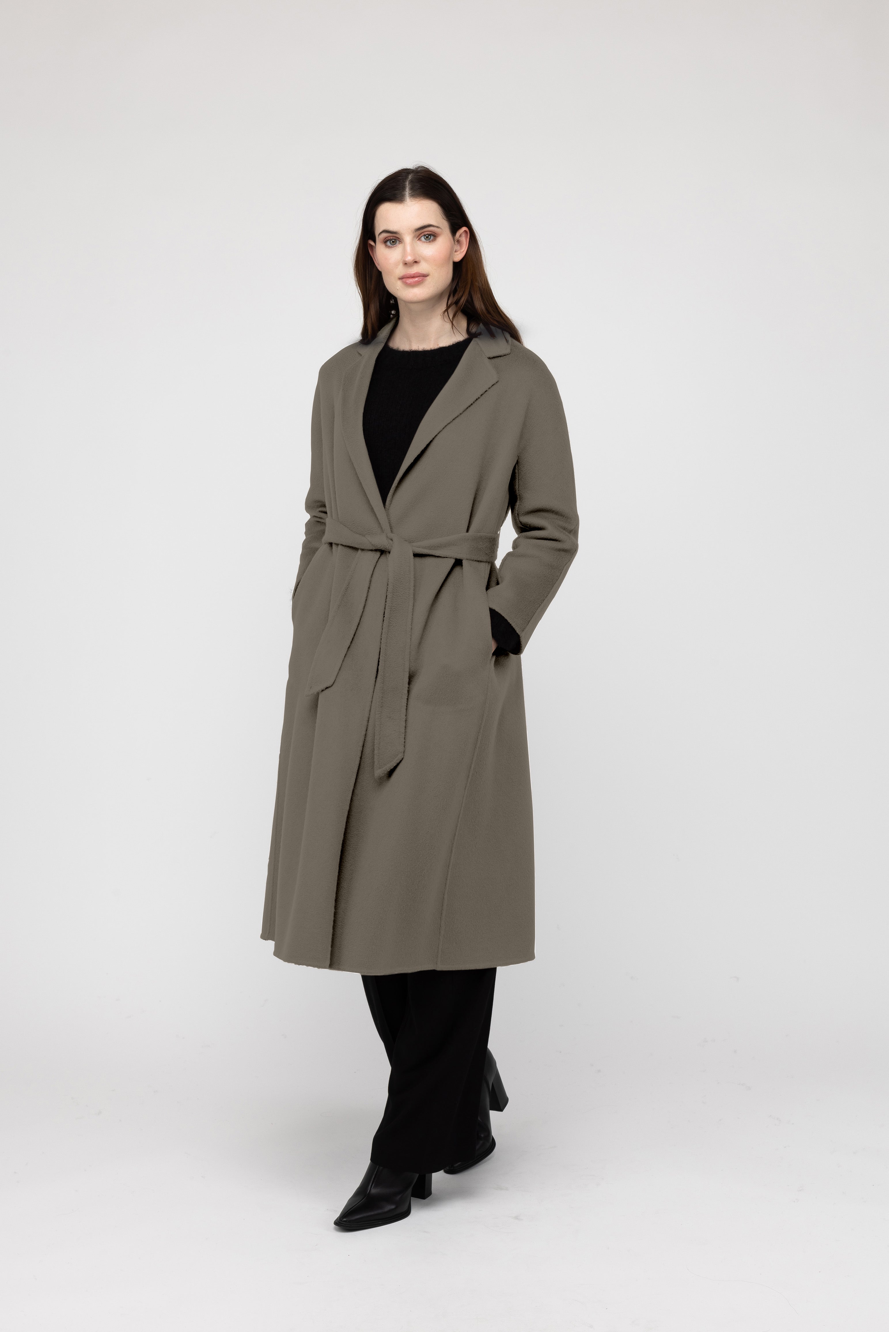 VAN KUKIL LONG COAT WITH SIDE POCKETS